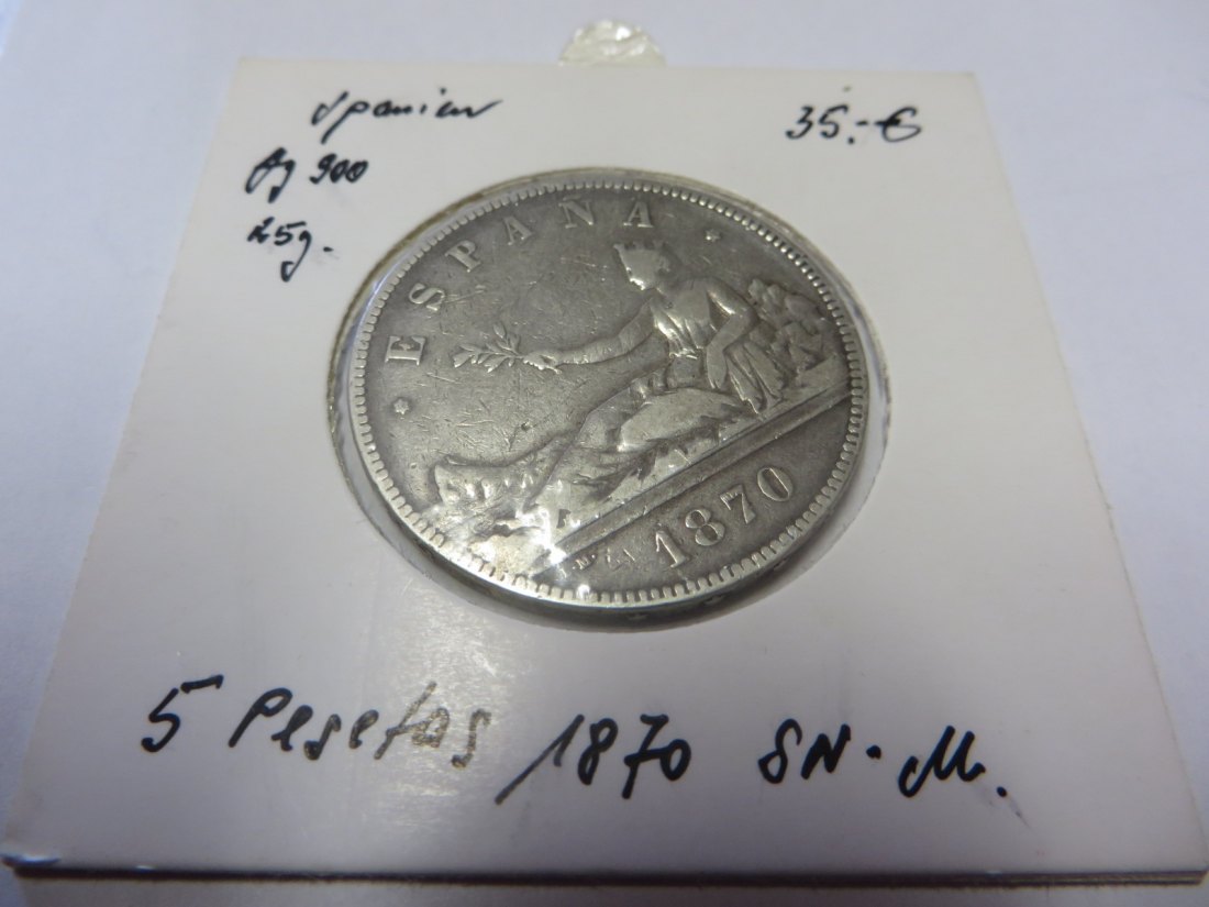 Spanien - 5 Pesetas 1870