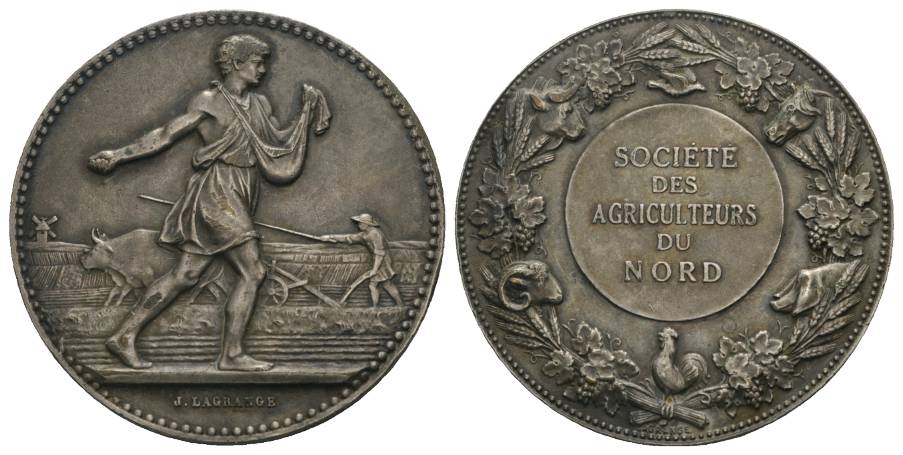  Medaille o.J.; versilberte Bronze; Ø 41,5 mm, 33,17 g   