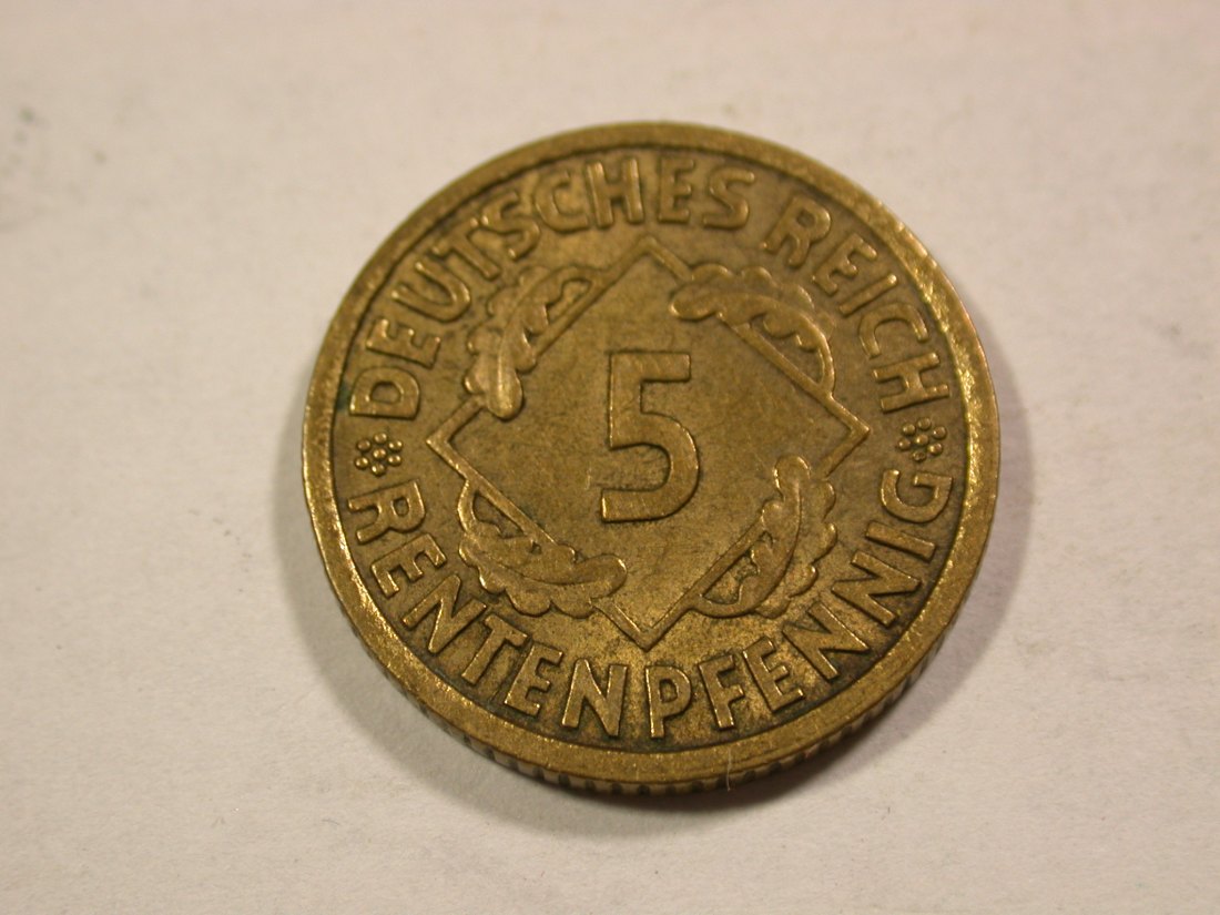  B43 Weimar 5 Rentenpfennig 1924 A in vz  Originalbilder   