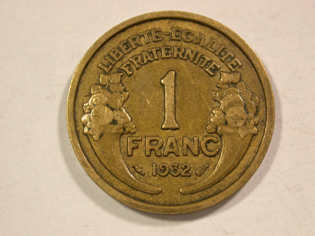 B43 Frankreich 1 Franc 1932 Morlon in ss+ Originalbilder