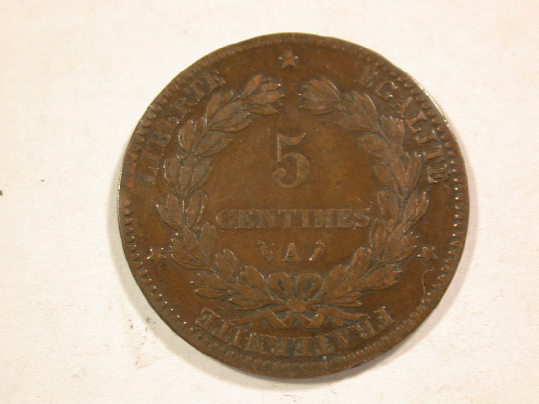  B43 Frankreich 5 Centimes Ceres 1884 A in f.ss  Originalbilder   