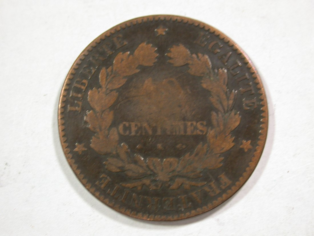 B43 Frankreich 10 Centimes 1876 -K- Selten !! in gering-schön Originalbilder