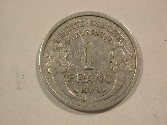 B43 Frankreich 1 Francs 1944 in ss Originalbilder