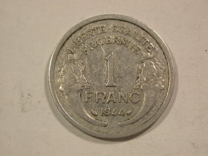  B43 Frankreich 1 Francs 1944 in ss   Originalbilder   