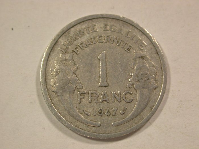 B43 Frankreich 1 Francs 1947 in ss Originalbilder