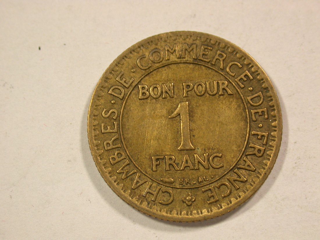  B43 Frankreich  1 Francs Handelskammer 1922 in ss+  Originalbilder   