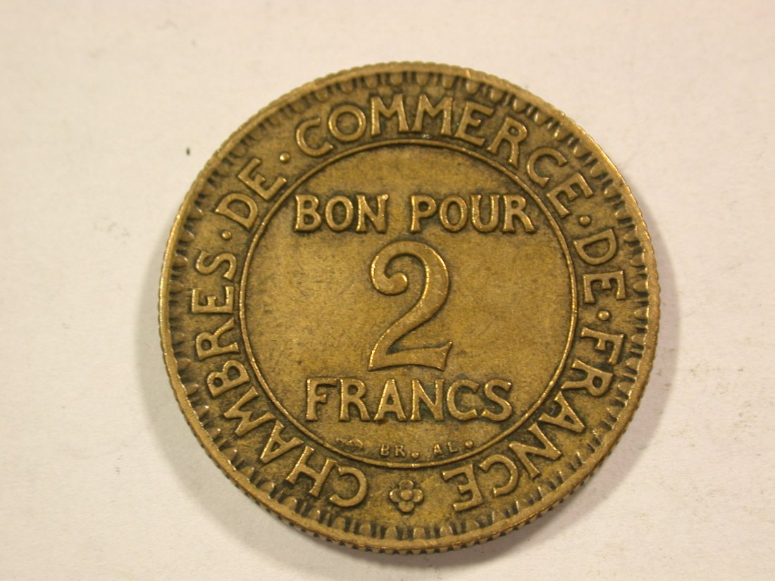  B43 Frankreich  2 Francs Handelskammer 1924 in ss+  Originalbilder   