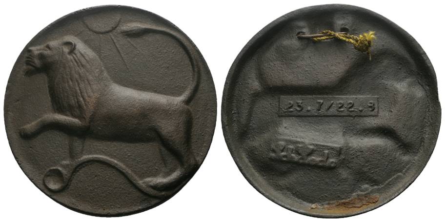  Medaille, Eisen, 276 g, Ø 98 mm   