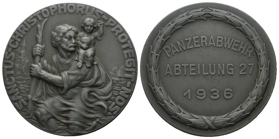  Bronzemedaille 1936; Ø 60 mm, 75,85 g   