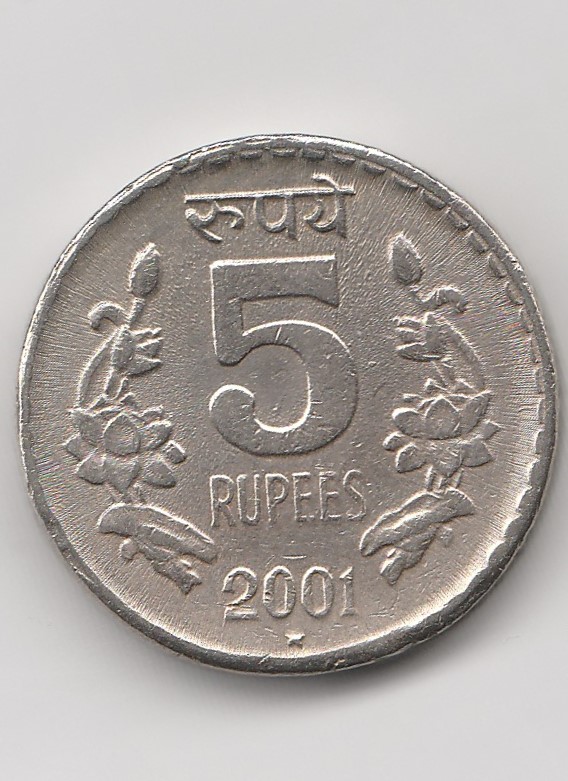  5 Rupees Indien 2001 (B946)   