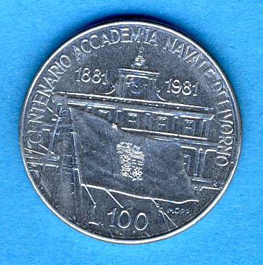  Italien 100 Lire 1981 100 Jahre Marineakademie in Leghorn   