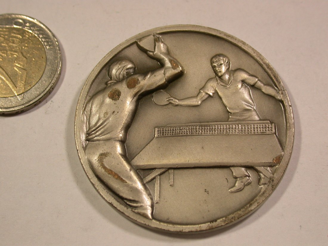  B60 Italien Tischtennis 1974 Medaille 50mm 44,7 Gramm selten  Originalbilder   