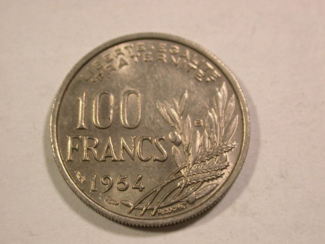  B14 Frankreich 100 Francs Cochet 1954 B in vz/vz-st Originalbilder   