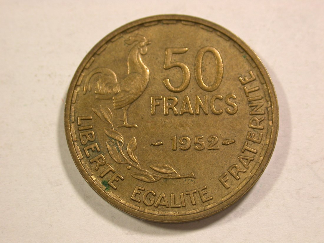 B14 Frankreich 50 Francs 1952 in vz/vz+ Originalbilder