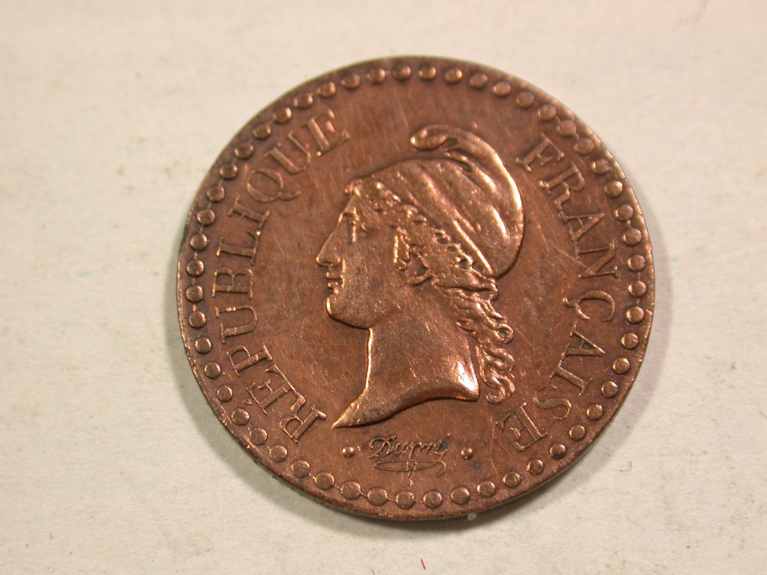  B14 Frankreich  1 Centime 1848 A in ss-vz  Originalbilder   