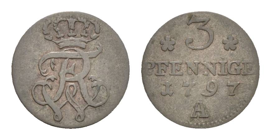  Brandenburg-Preußen, 3 Pfennig 1797 A   