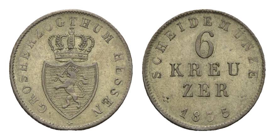  Hessen-Darmstadt, 6 Kreuzer 1835   