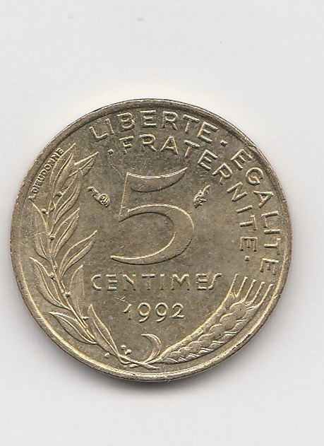  5 Centimes Frankreich 1992 (B963)   