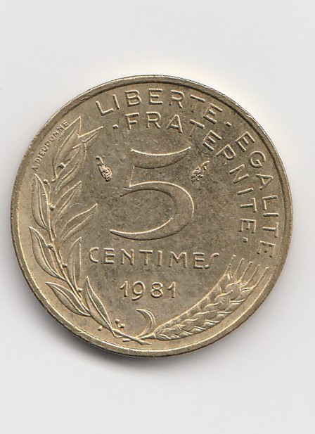  5 Centimes Frankreich 1981 (B965)   