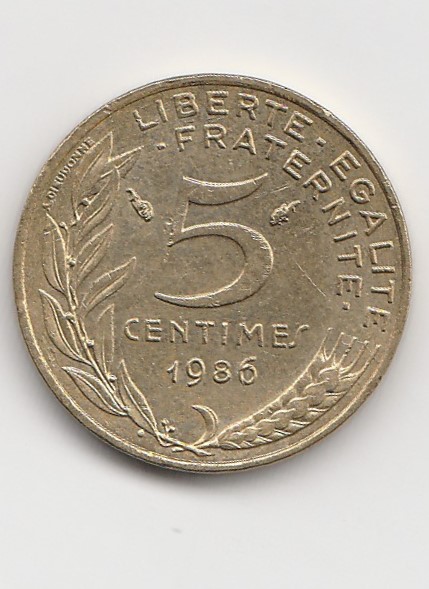  5 Centimes Frankreich 1986 (B966)   