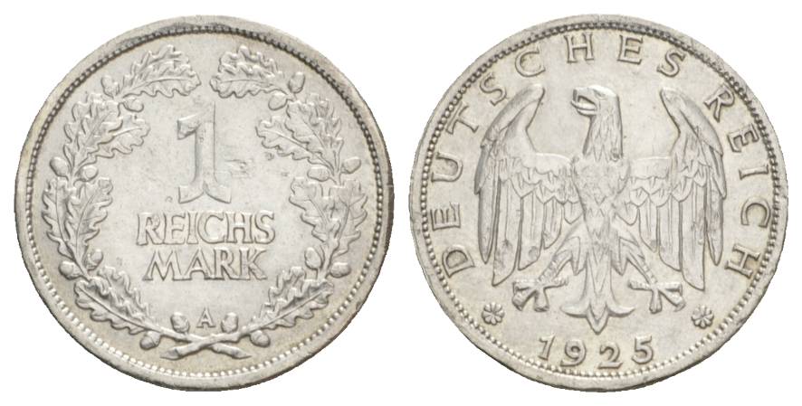  Weimarer Republik, 1 Reichsmark 1925 A   