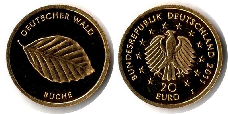 Deutschland MM-Frankfurt Feingewicht: 3,88g Gold 20 Euro Buche 2011 J PP