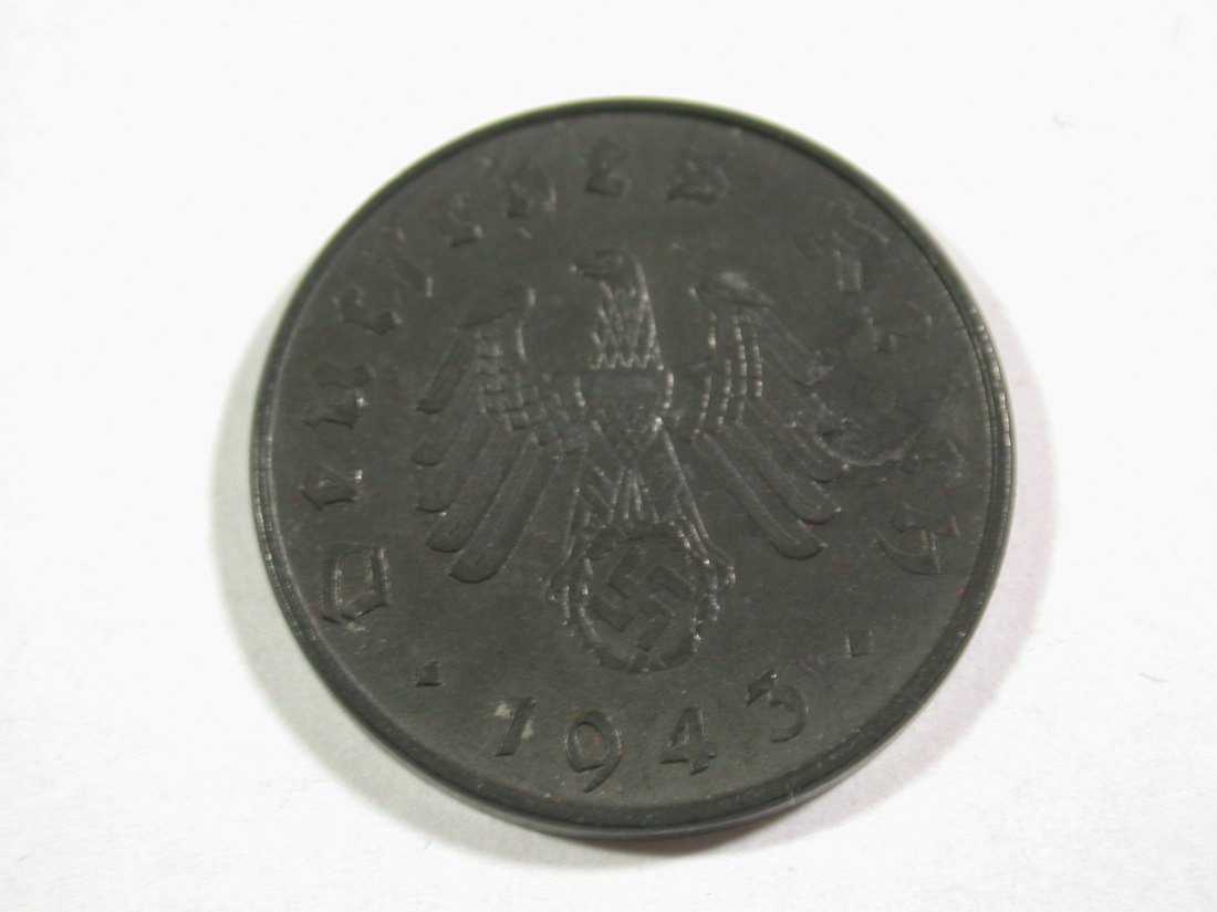  B15 3.Reich  10 Pfennig 1943 D in fast vz  Originalbilder   