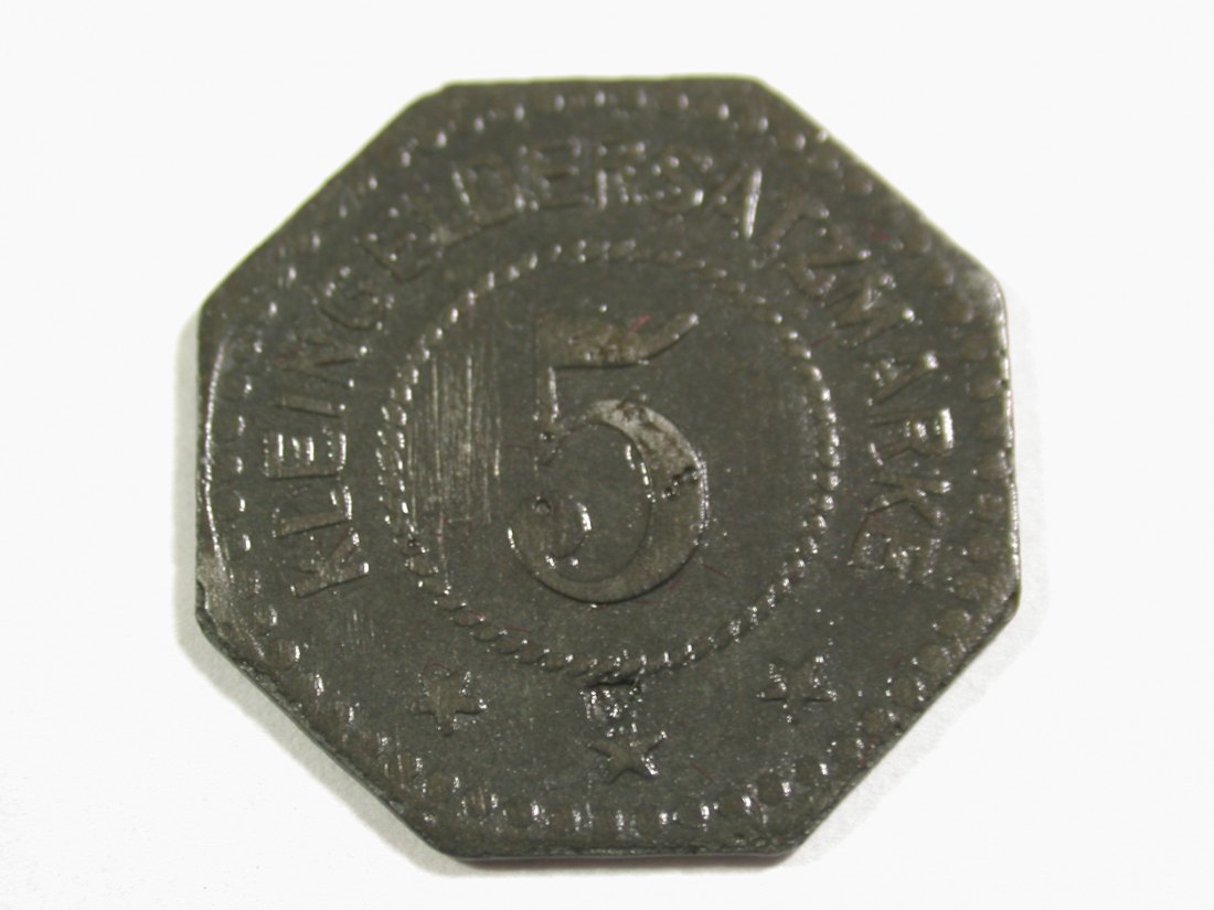  B16  Pirmasens  5 Pfennig 1917 Zink achteckig in vz  Originalbilder   