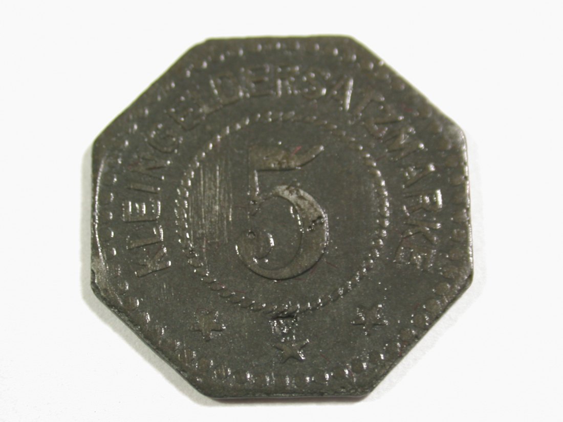 B16 Pirmasens 5 Pfennig 1917 Zink achteckig in vz Originalbilder