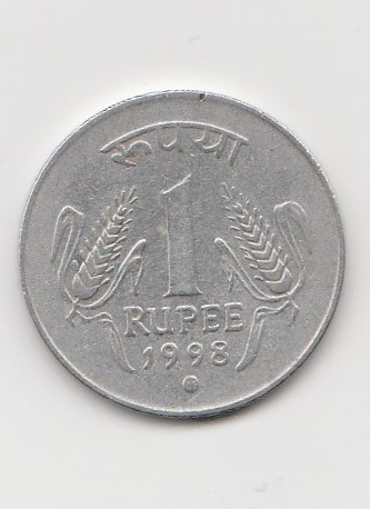 1 Rupee Indien 1998 mit Punkt unter der Jahreszahl (K004)