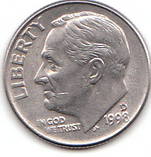 USA (C195)b. 1 Dime 1998 D siehe scan