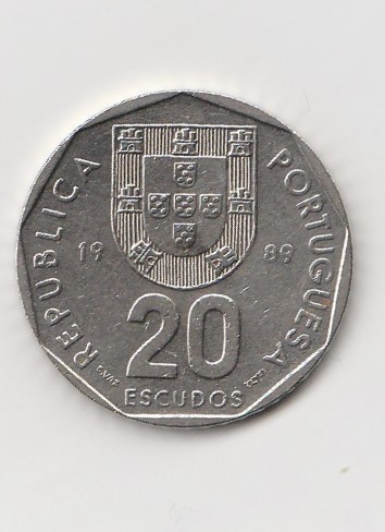 20 Escudos Portugal 1989 (K058)