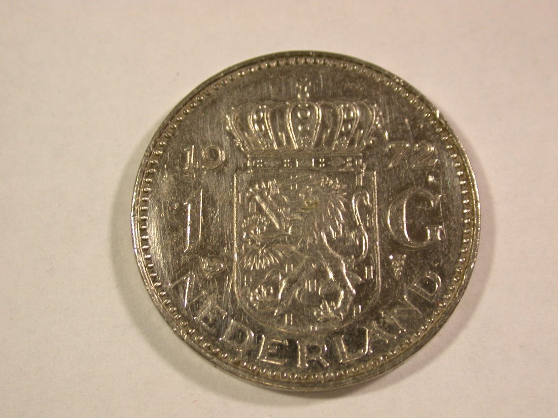  B44 Niederlande  1 Gulden 1972 in ss  Originalbilder   