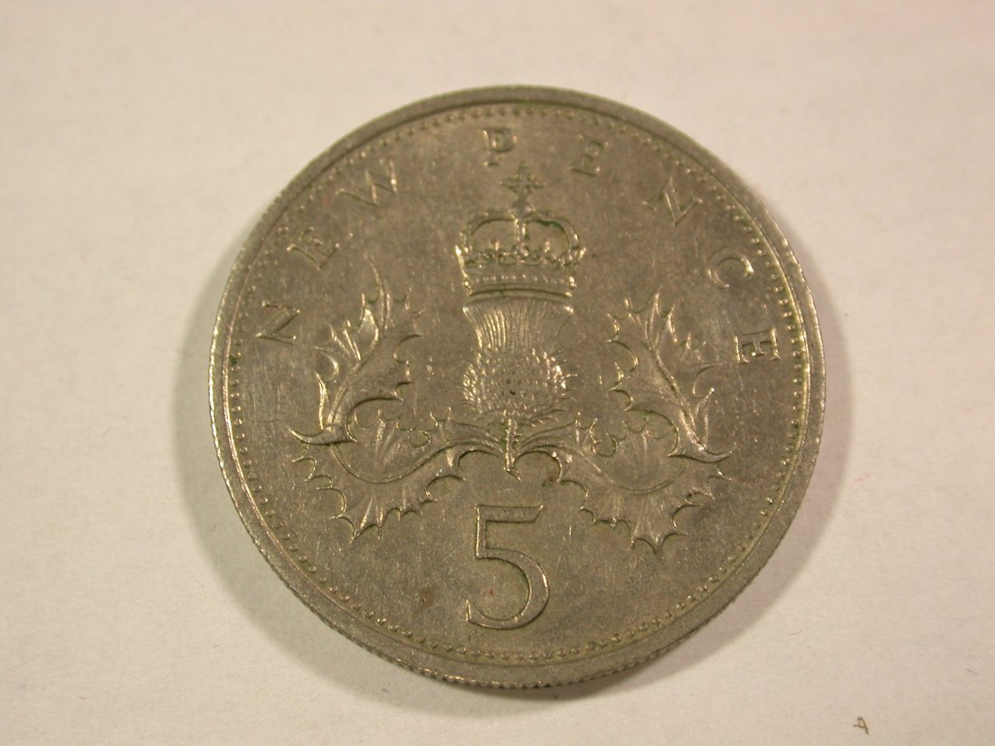  B44 Großbritannien 5 Pence 1980 in ss-vz Originalbilder   