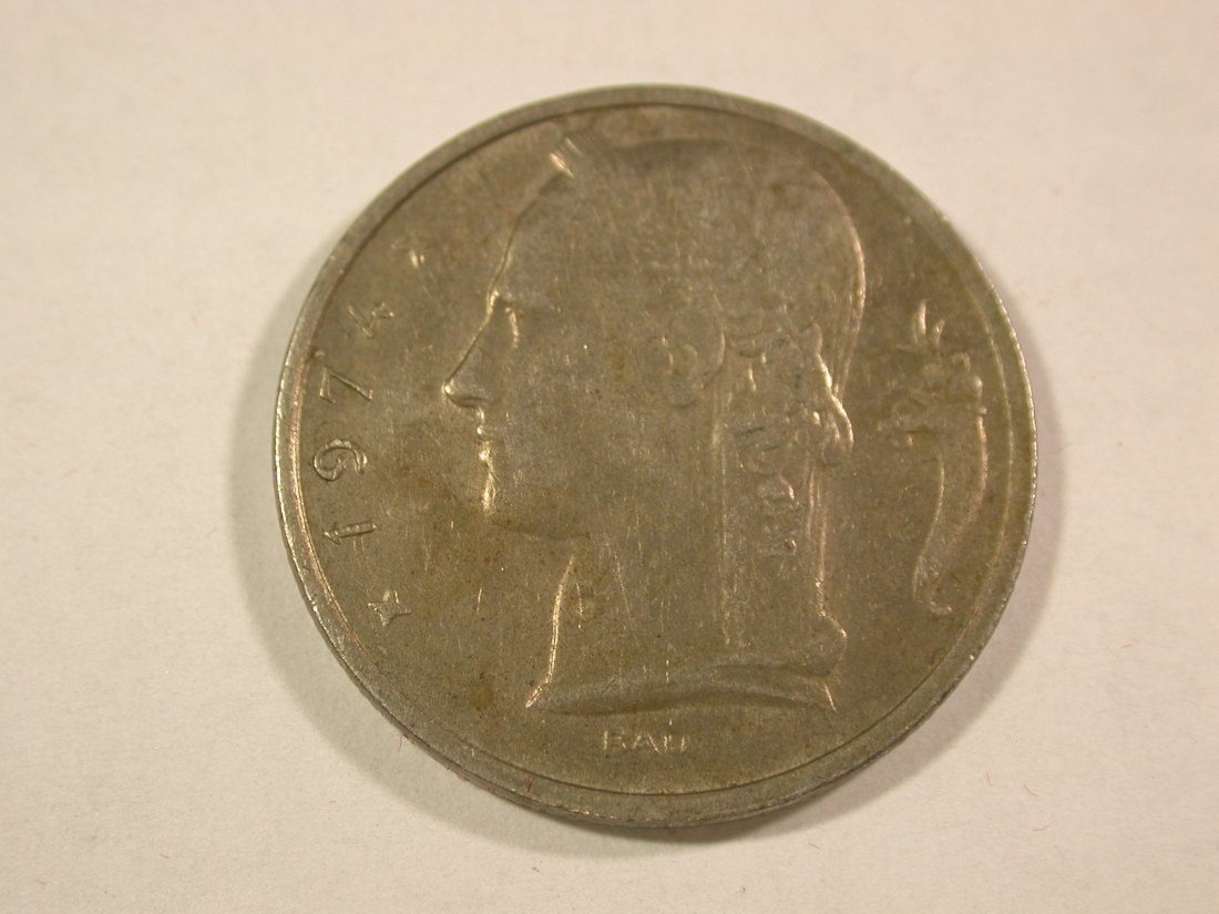 B44 Belgien 5 Franc 1974 in ss+ Originalbilder