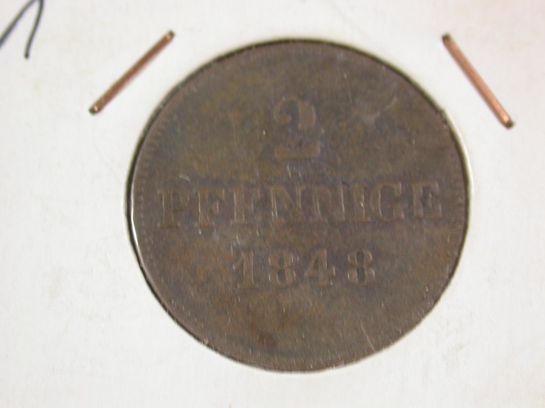 B44 Bayern 2 Pfennig 1848 in ss Originalbilder