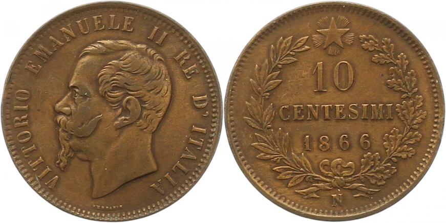  7722 Italien 10 Centesimi 1866   