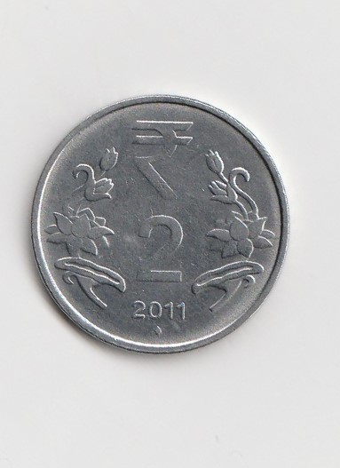  2 Rupees Indien 2011 mit Raute unter der Jahreszahl  (K201)   