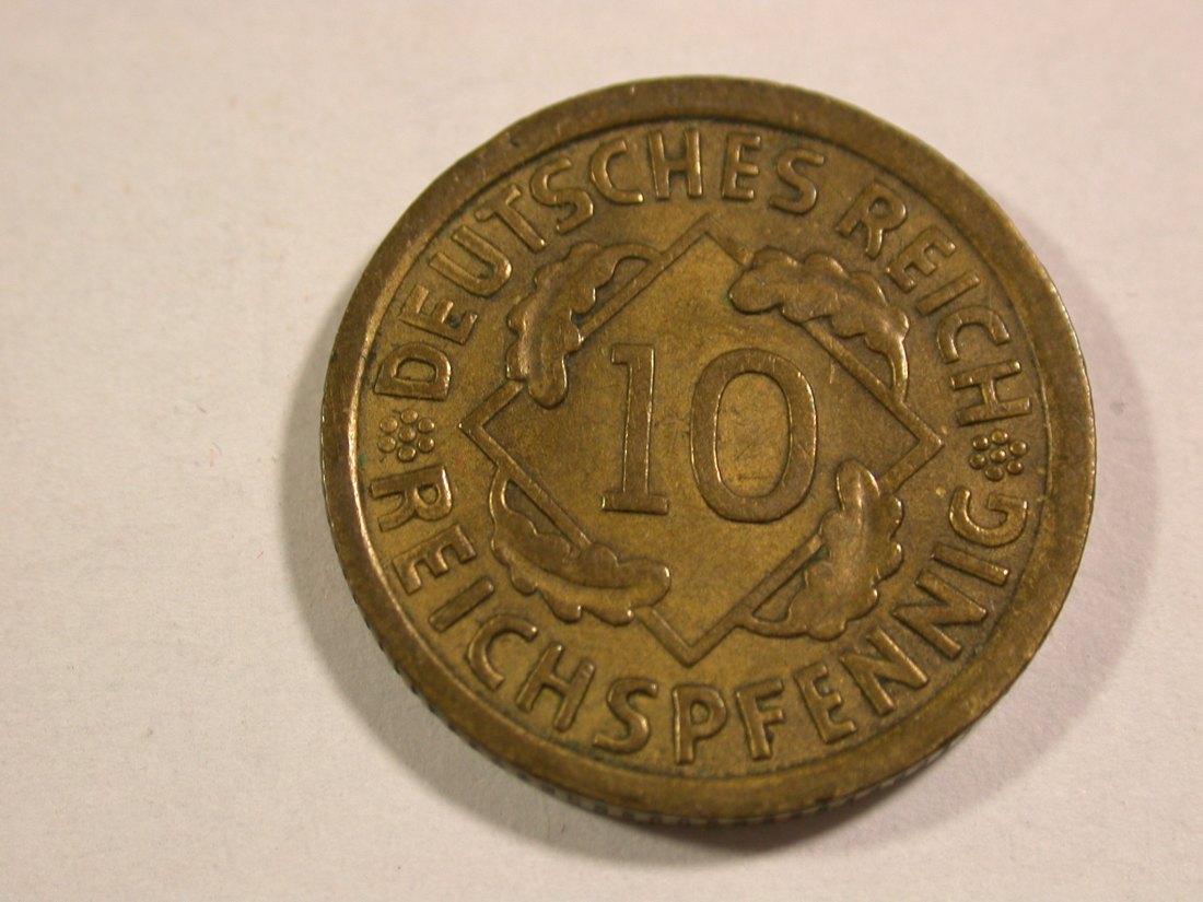 B45 Weimar 10 Reichs Pfennig 1935 A in ss-vz Originalbilder