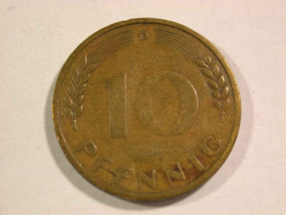  B45 BRD 10 Pfennig 1949 D in f.ss  Originalbilder   