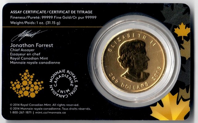 Kanada MM-Frankfurt Feingewicht: 31,1g Gold 200 Dollar (Puma) 2015 stempelglanz im Blister