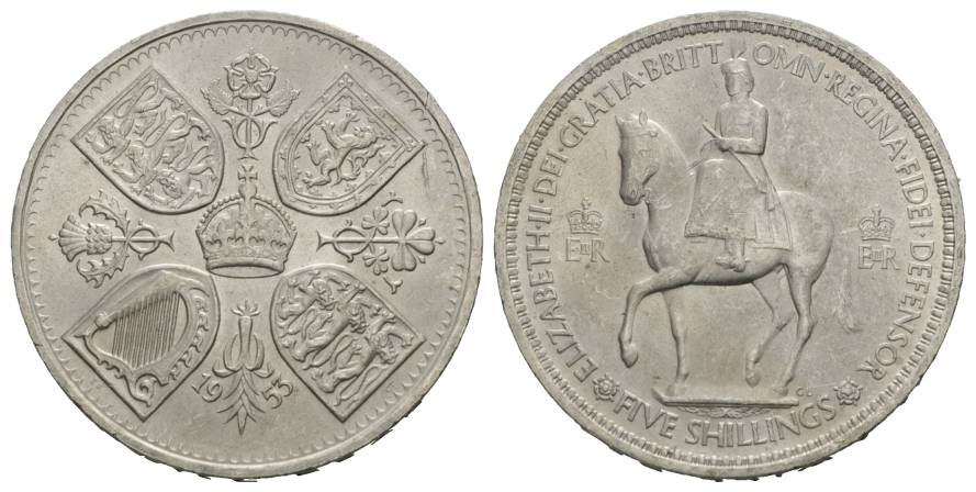  Großbritannien, 5 Shillings 1953   