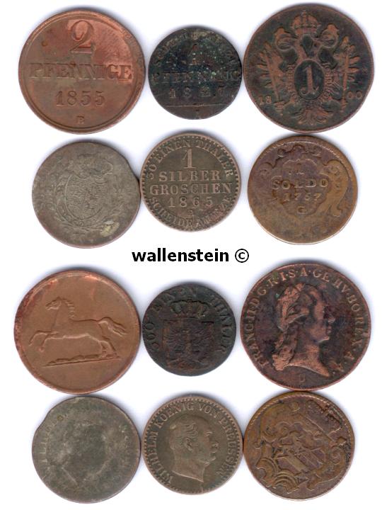 Lot mit 6 Altdeutschen Kleinmünzen - siehe Bild/er