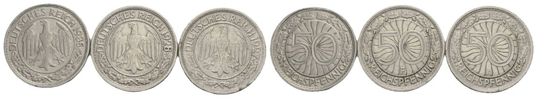  Deutsches Reich, 3 Kleinmünzen   