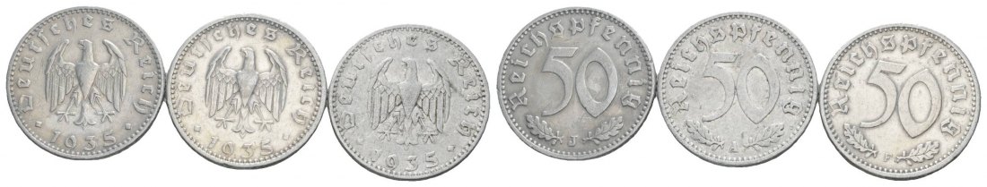  Drittes Reich, 3 Kleinmünzen (1935)   