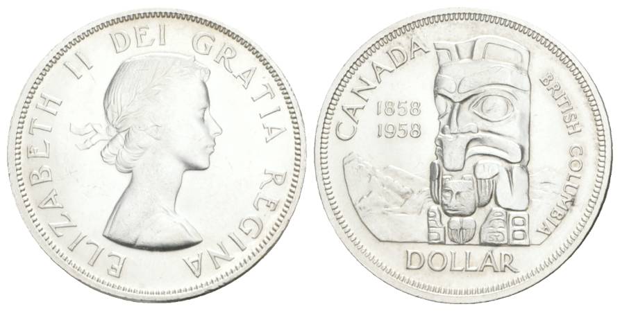  Canada, Dollar 1958, AG; 23,17 g   
