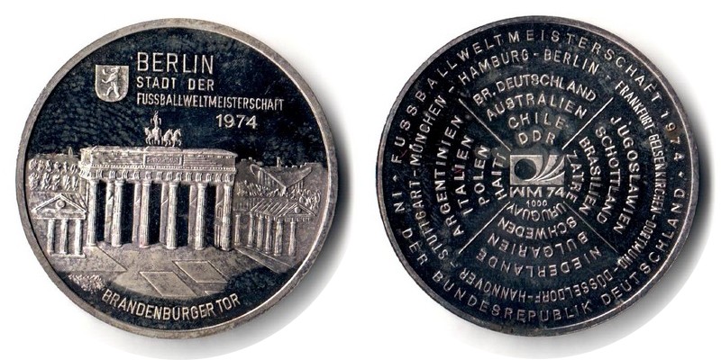  Deutschland Medaille  1974  FM-Frankfurt Feingewicht: 9,38g Silber vorzüglich Berlin   