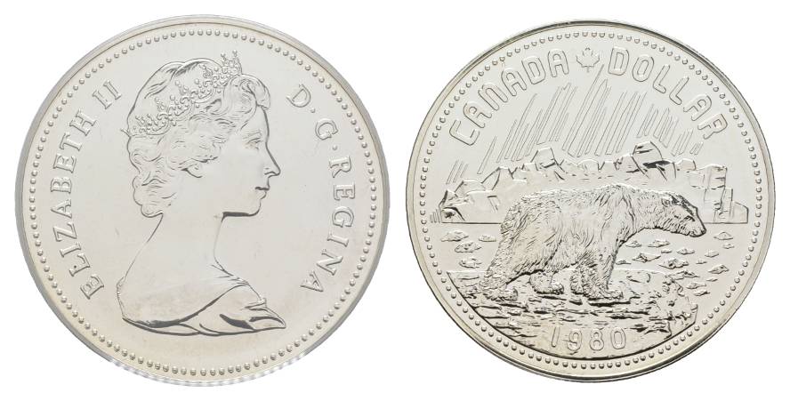  Canada, Dollar 1980; PP, AG, in Kapsel   