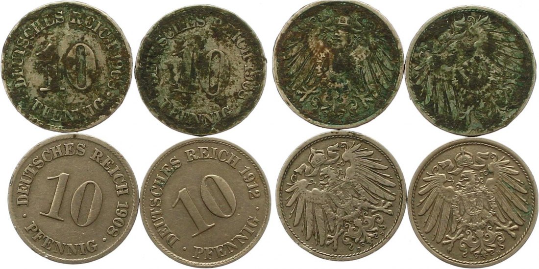  7896 Kaiserreich  4 x 10 Pfennig   