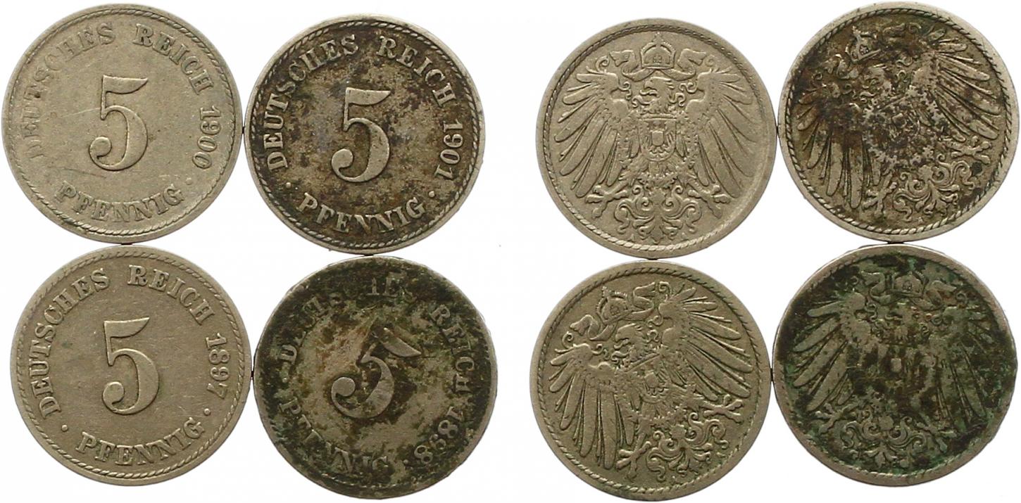  7897 Kaiserreich  4 x 5 Pfennig   
